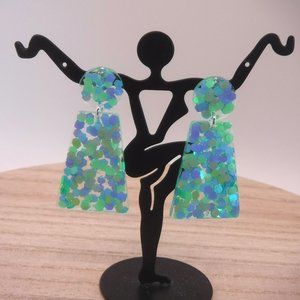 Earrings Resin w/ Chunky Glitter Studs